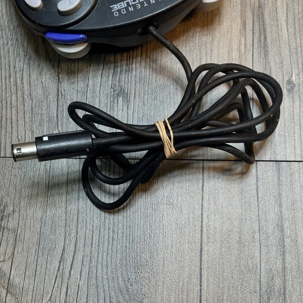 Official Nintendo GameCube Black Controller DOL-003 Wired OEM Tested & Working